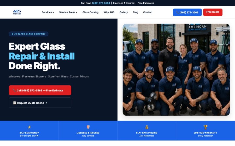 American Glass Solutions website