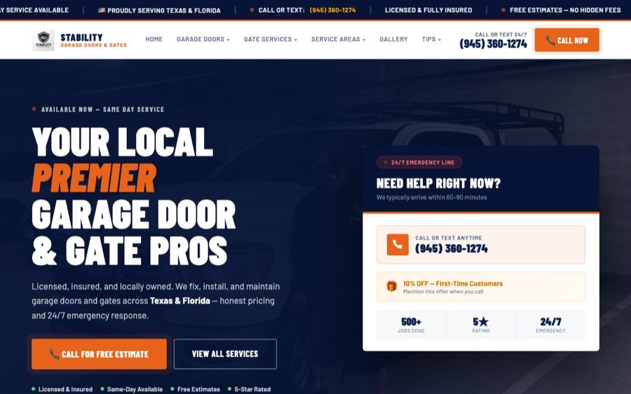 Stability Garage Doors & Gates website